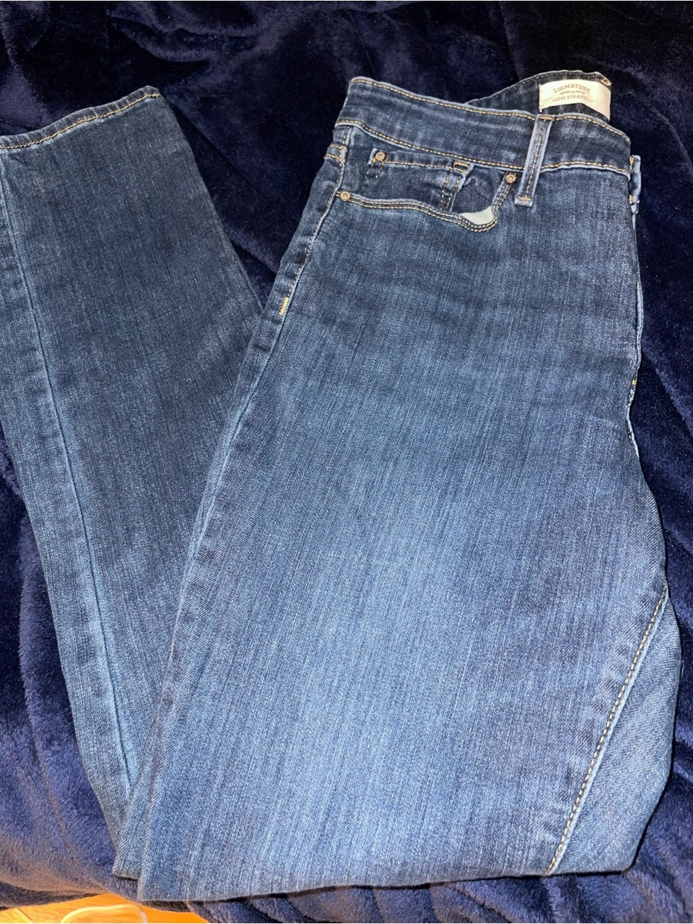 Signature by Levi Strauss Women's Skinny Jeans - Dark Blue Denim